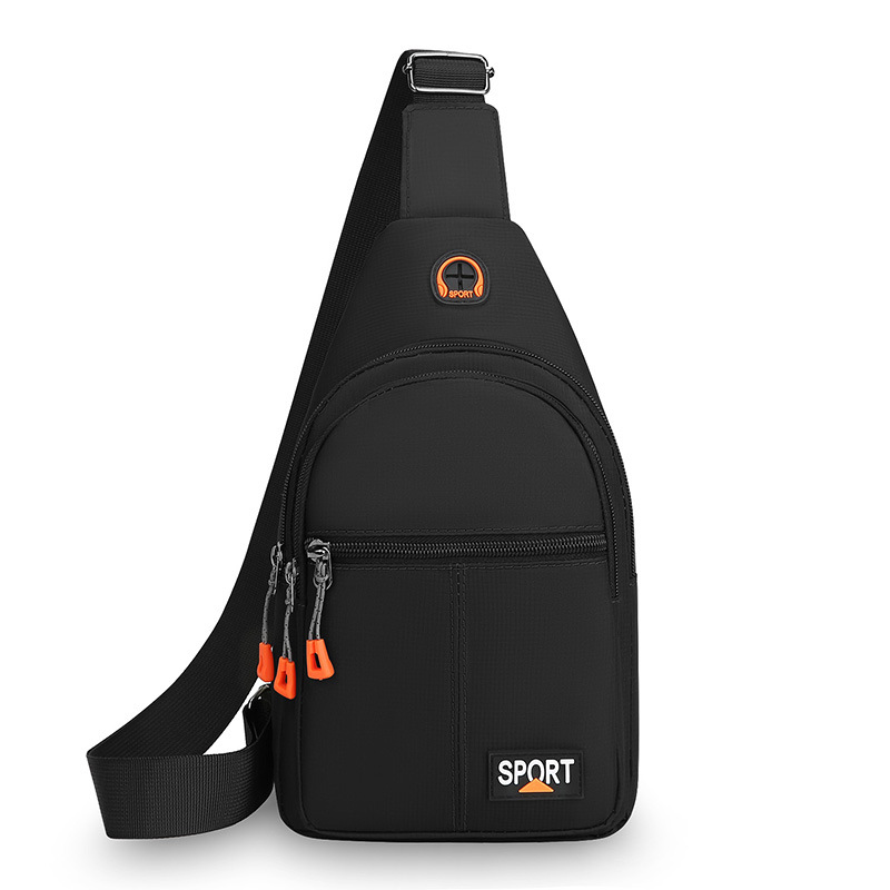 Bolsa de hombro simple ocio de gran capacidad, agujero de auriculares de almacenamiento multicapa, bolso de pecho portátil, bolso de transporte deportivo al aire libre
