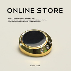 MOSN 小香歐美風鑲鑽西裝粗花呢外套紐扣雙面尼皮草大衣裝飾扣子