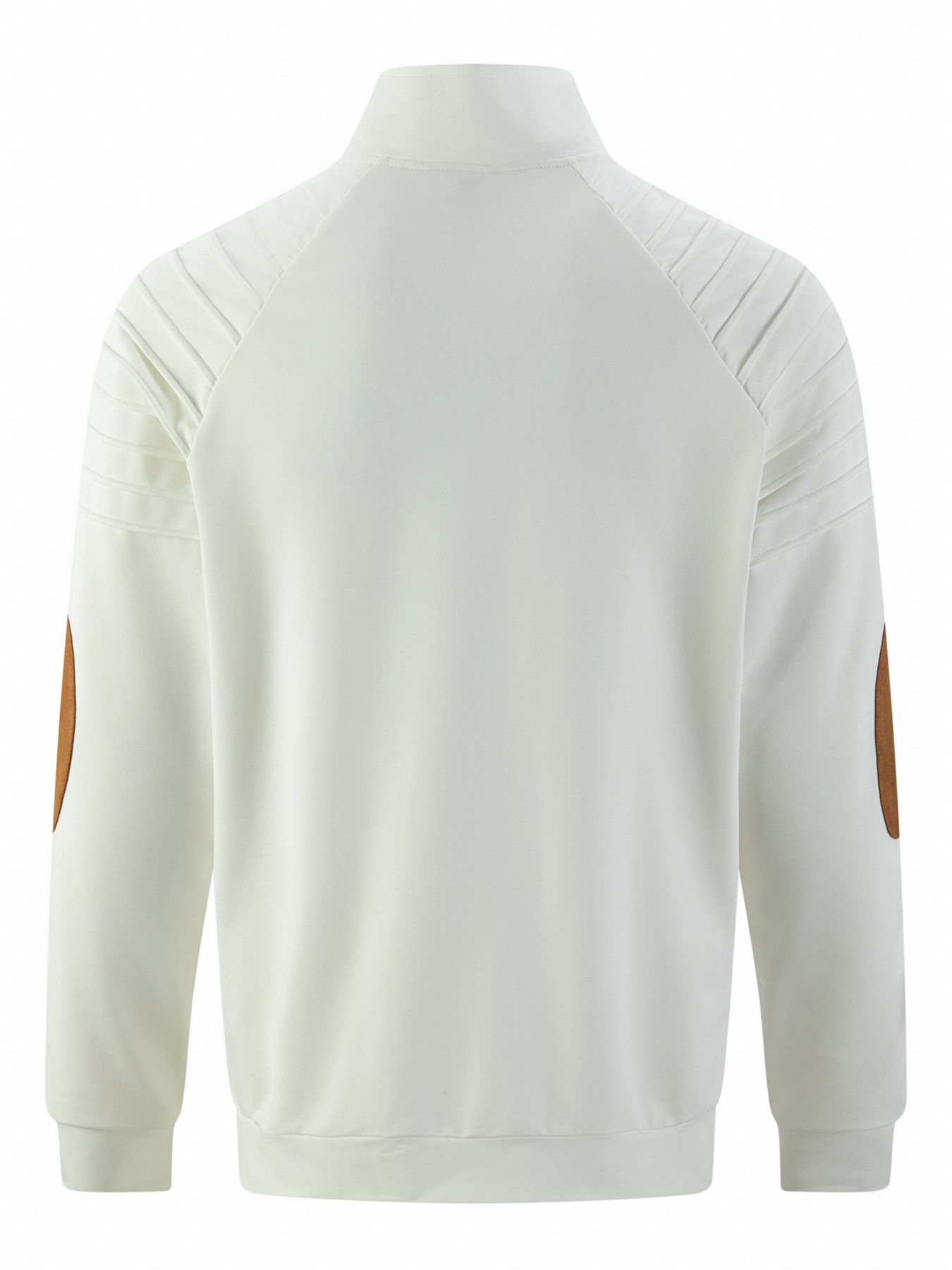 Men's Casual Stand-up Collar Zipper Jacket With Pleated Detail_voghion.com