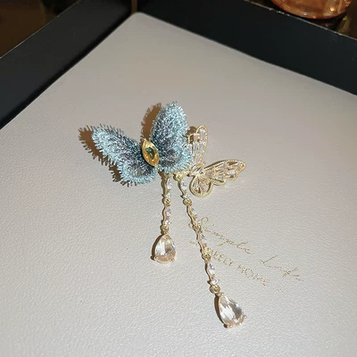 High-End Suit Pin, Fashionable Versatile Yaxa sancaqları - 24-brooch-blue-butterfly