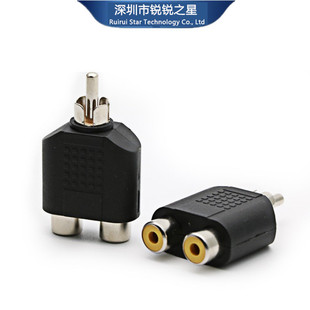 Factory Direct Supply Audio Adapter Lotus Rca One-To-Two Rca Male to 2Rca Female Rca Converter