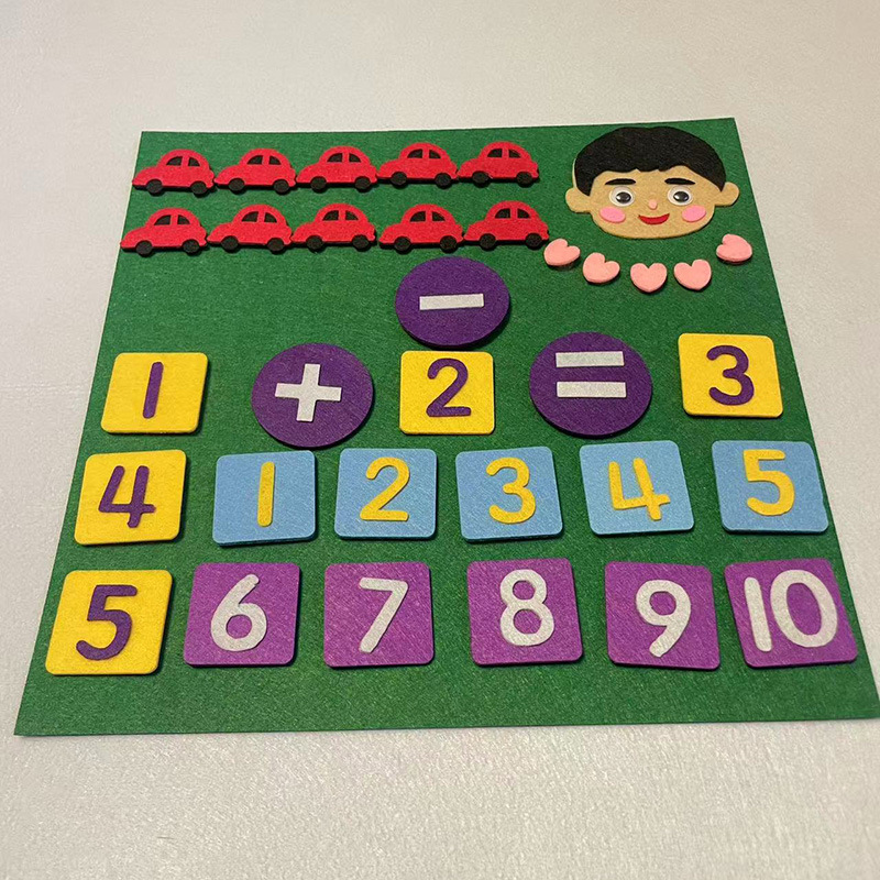 Juguetes de aprendizaje de adición y sustracción para niños DIY Felt manual Juguetes para bebés
