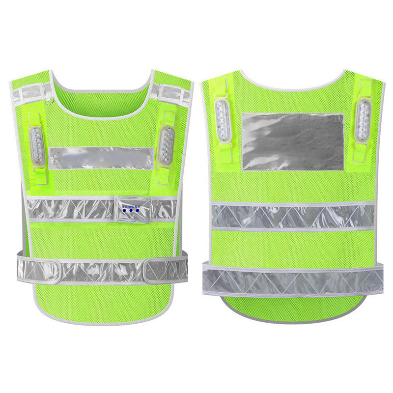 chaleco reflectante led chaleco luminoso seguro de construcción de chaleco fluorescente en forma de V cinturón reflectante con lámpara de ropa reflectante