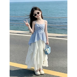 女童连衣裙夏装2026新款洋气儿童吊带套装夏季独特绝美丁达尔裙子