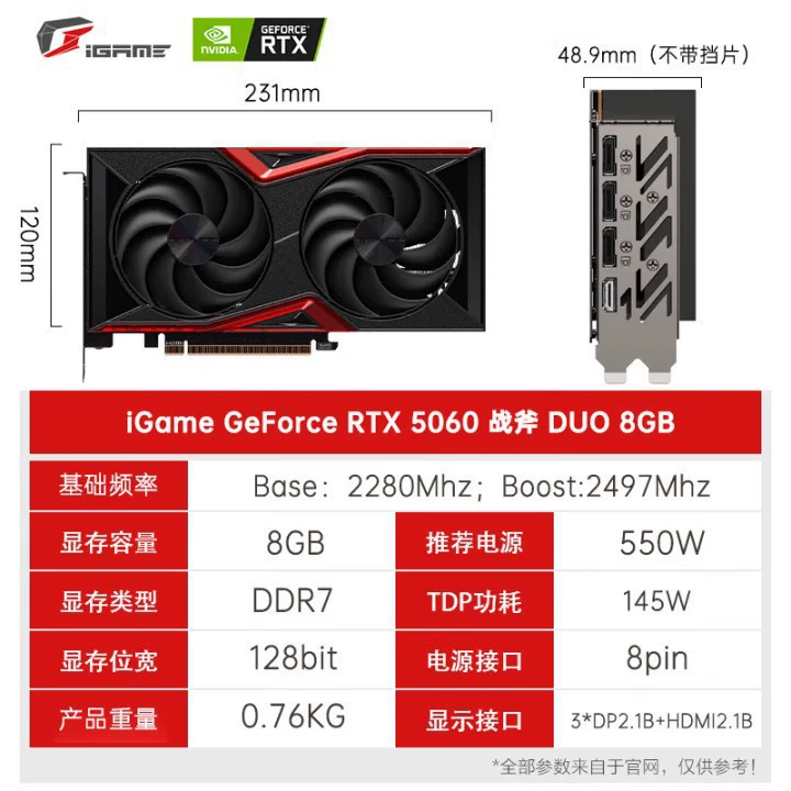 [Танк GeForceRTX5060 DUO 8GB настольный компьютер игровой дизайн киберспорт PUBG отдельная видеокарта]