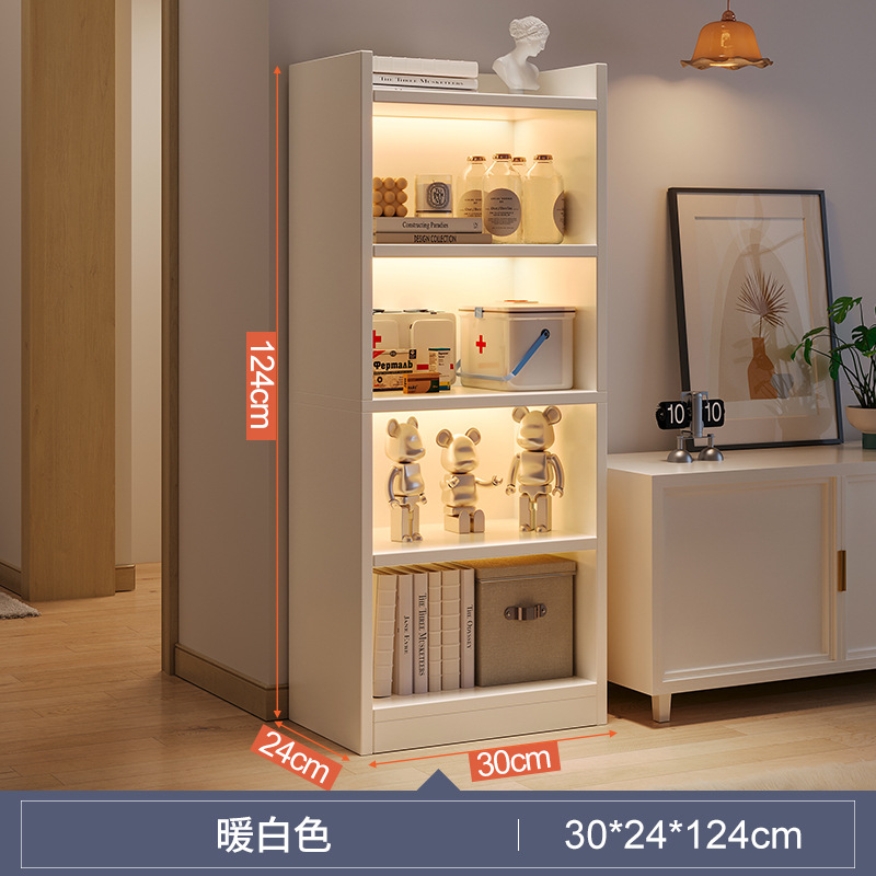 [4단] 30x124cm - 따뜻한 흰색 - 상단에 보관용 가드레일 포함