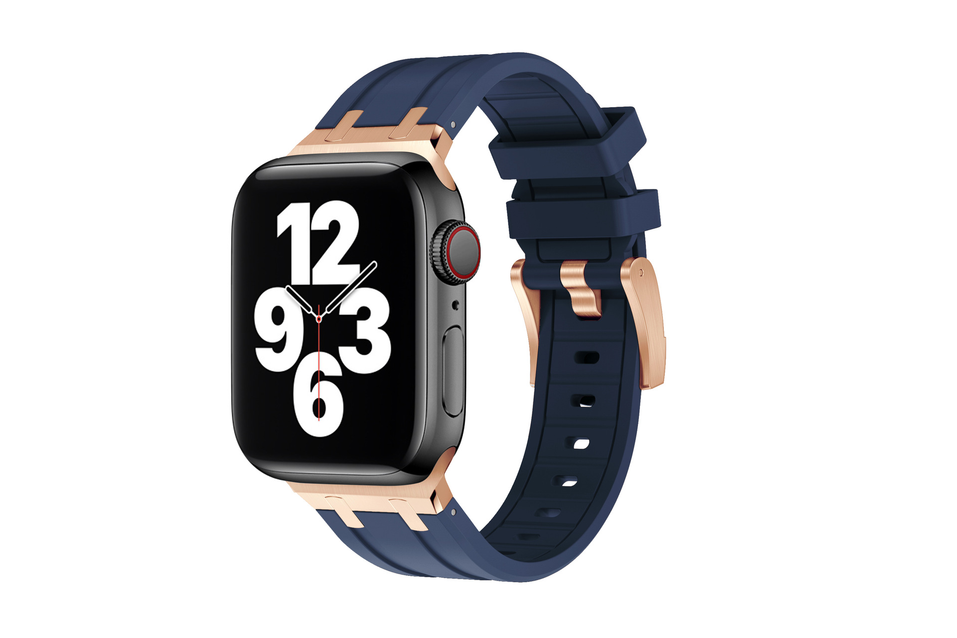 En stock para Apple Watch correa de silicona líquida cabeza de acero inoxidable Ultra Correa