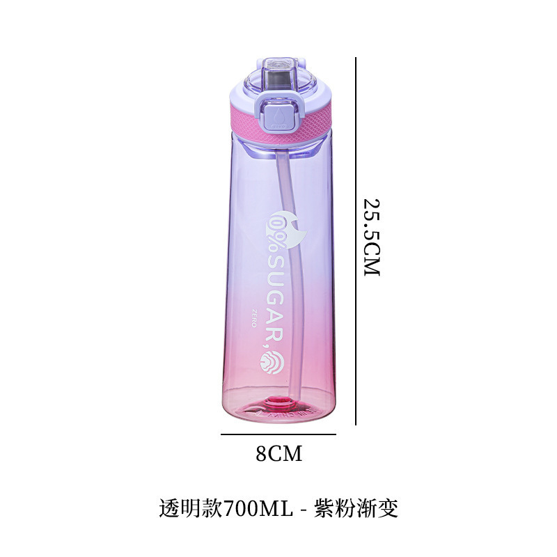 新款玩味环tritan香味杯0糖0卡萃香氛吸管双色渐变塑料水杯神器|undefined