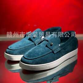 CL  andgz Chambeliboat反面小牛皮圆头套脚船鞋乐福鞋红底鞋男鞋