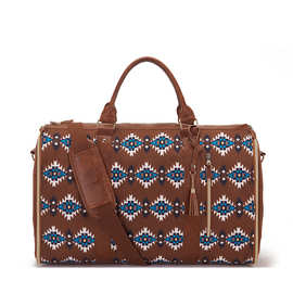 广州工厂现货亚马逊旅行便捷随身服装包大号PU皮革行李袋女式时尚