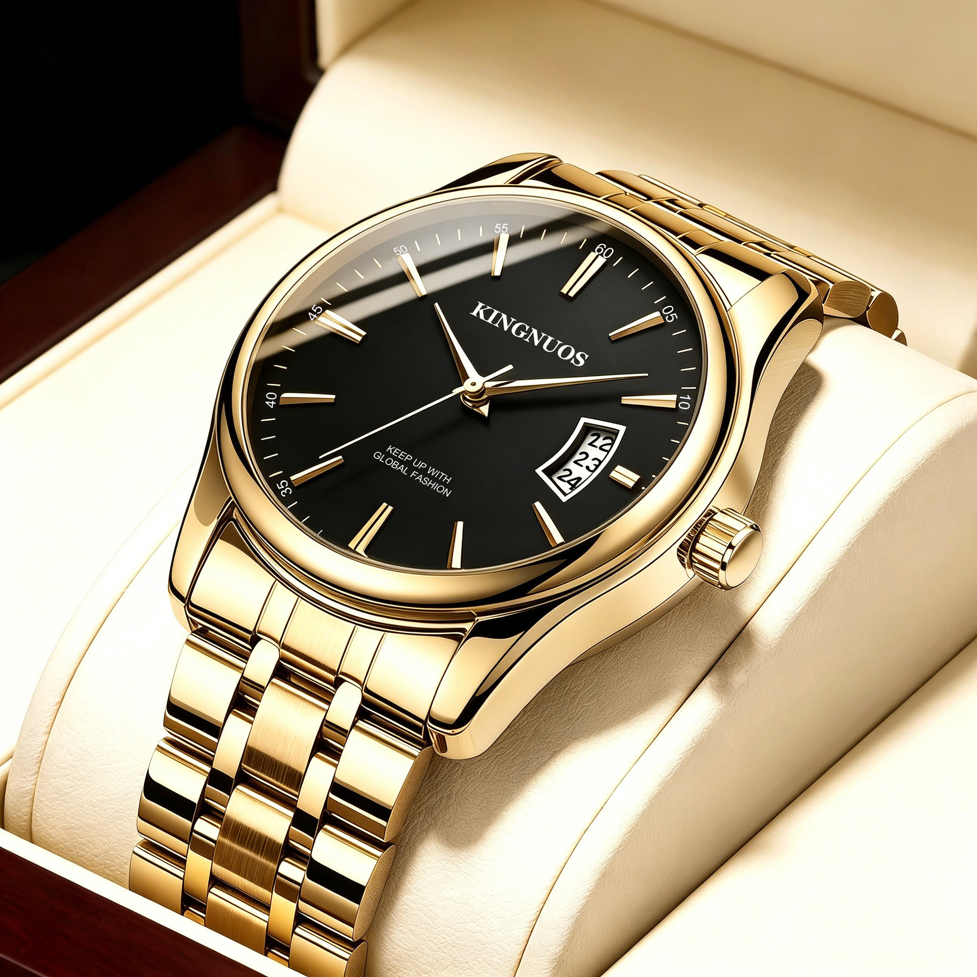 Golden steel belt black surface