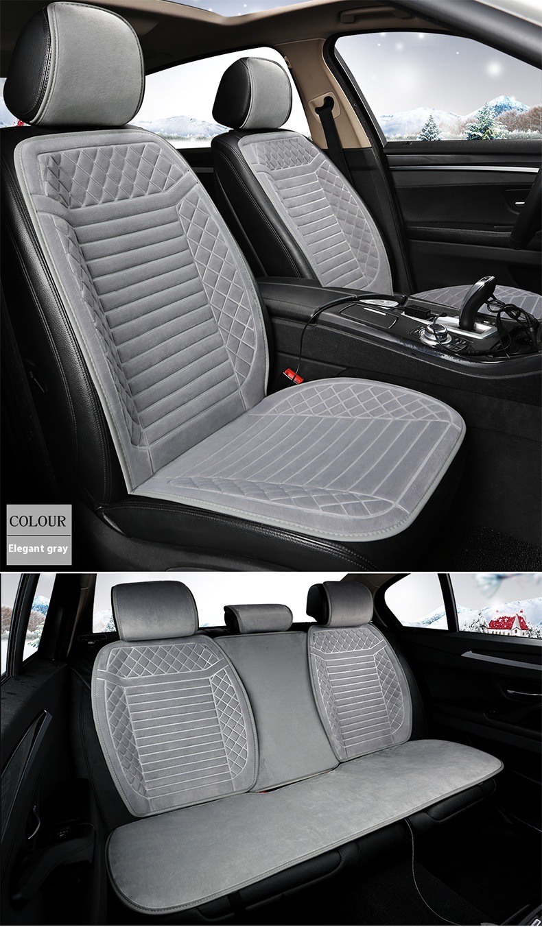 Heated Seat Cushion Fcc Certified Ce Winter Plush Cushion Car Plush Seat Cushion Car Accessories Winter Car Seat Cushion