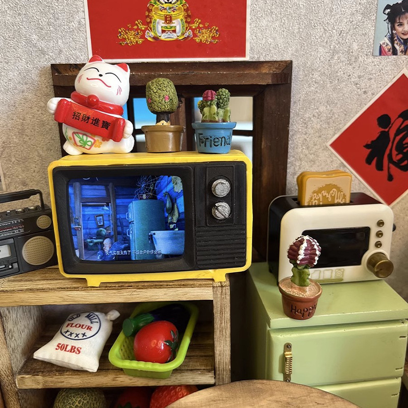 가전 냉장고 TV 오븐 카트 모델의 넷 레드 노점 프로젝트 리얼 쿠킹 미니 간이 주방 리얼 쿠킹 풀세트