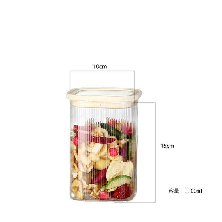 密封瓶穀物キッチン収納食品グレード透明ガラス瓶ボックス麺乾物茶保存瓶|undefined