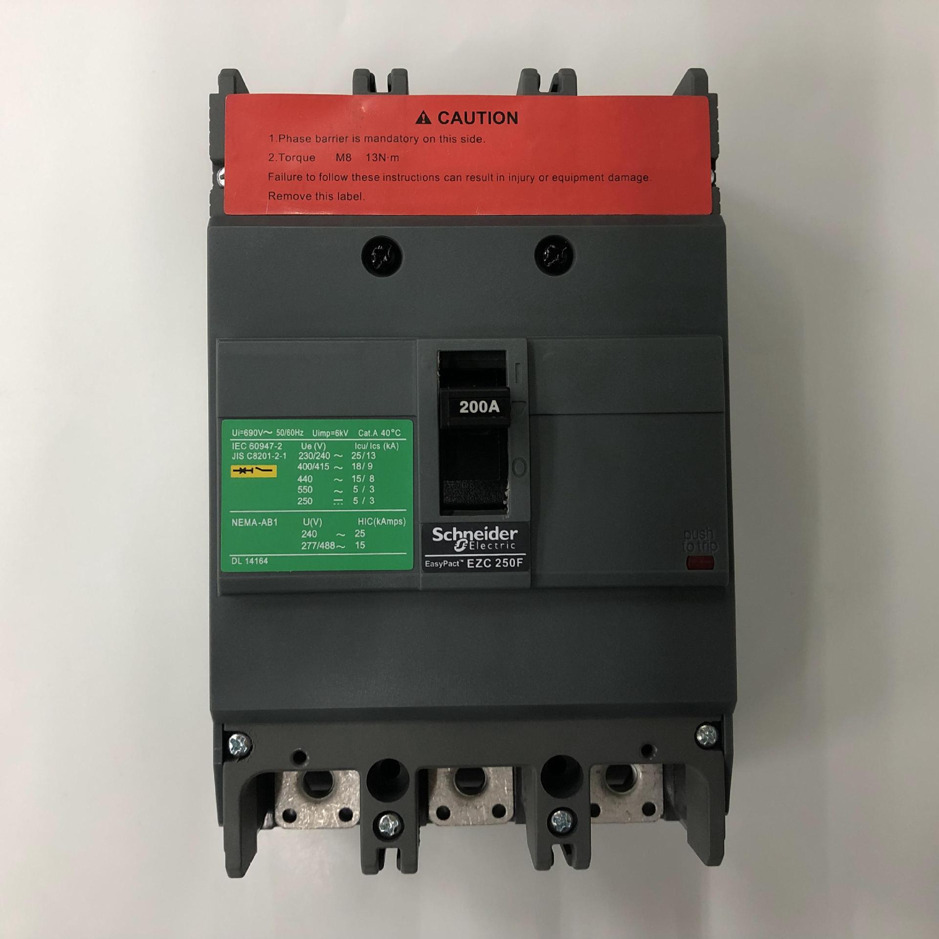 原装正品EZC250F3200 3P 200A Schneider空气开关塑壳式断路器