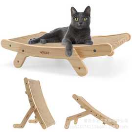 猫爬架硬纸板猫抓手带实木框架更耐用双面猫家具适用小型中型猫
