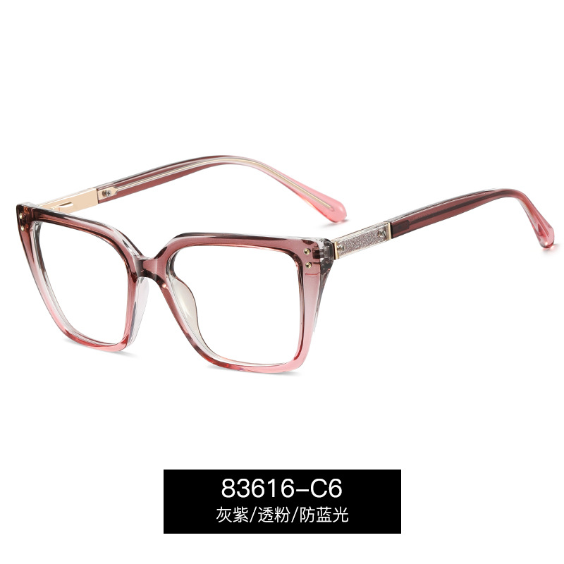 83616 nuevo producto estilo de comercio exterior moda ojo de gato gafas anti-luz azul piernas ácidas número de comodidad miopía montura mujer