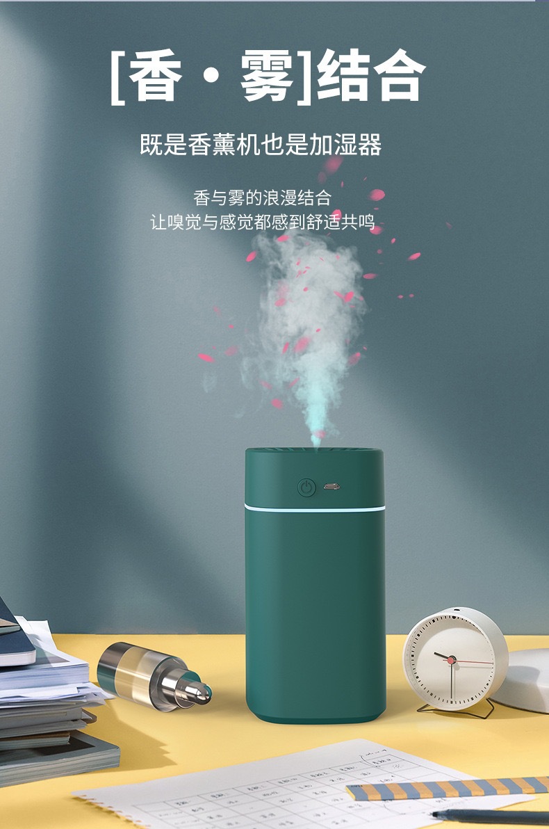 新款加湿器家用卧室大容量雾化器车载七彩氛围灯香薰喷雾礼品logo详情1