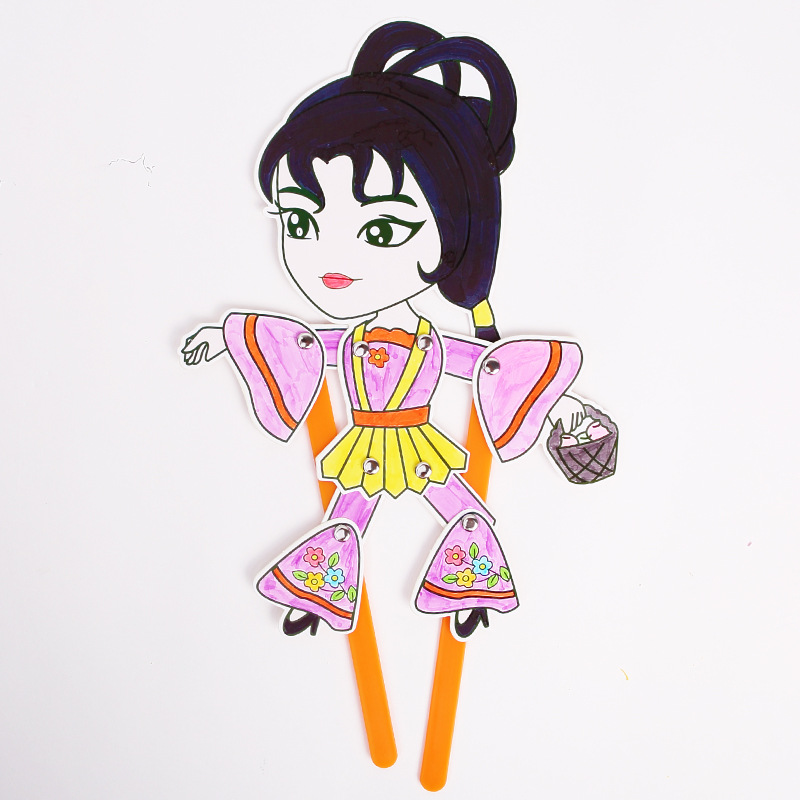 Juego de sombras Diy hecho a mano Viaje al oeste Personajes Puzzle para niños Paquete de material de pintura Jardín de infantes Juguetes de ensamblaje creativo