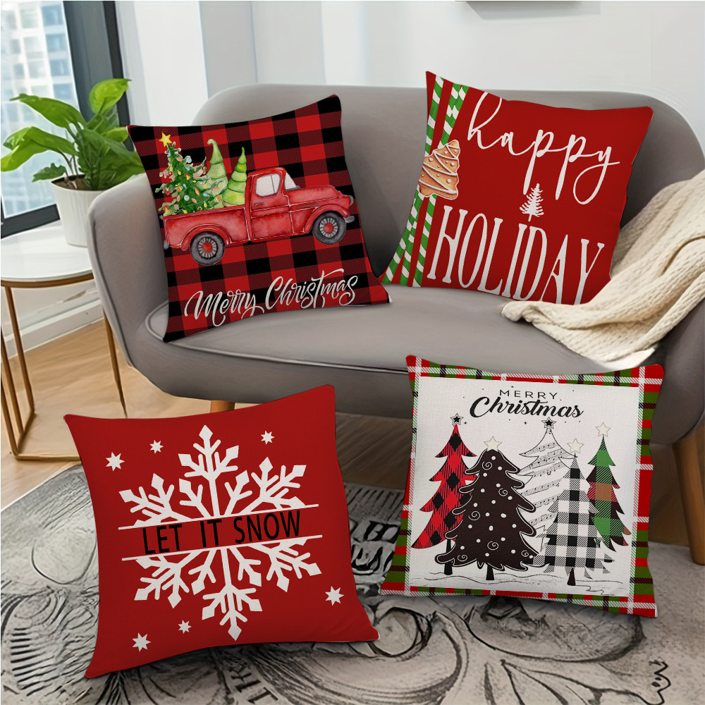 Navidad almohada cubierta de decoración para el hogar almohada de la sala de estar sofá cojín cubierta de dormitorio almohada de cabeza fábrica al por mayor