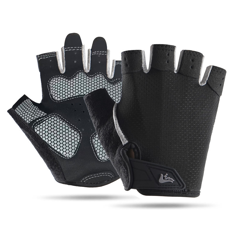 Guantes de Ciclismo de Medio Dedo de Malla Transpirable Antideslizante para Deportes