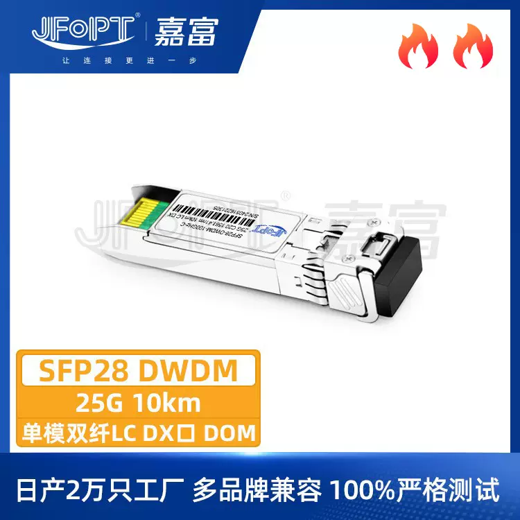 10km双纤DWDM单模模块25G SFP28 C17 -C61品牌兼容光纤收发器设备