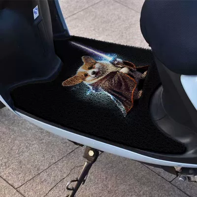 Electric vehicle foot mat — waterproof dust removal non-slip electric car - 204-laser-dog-width-50xlength-70cm