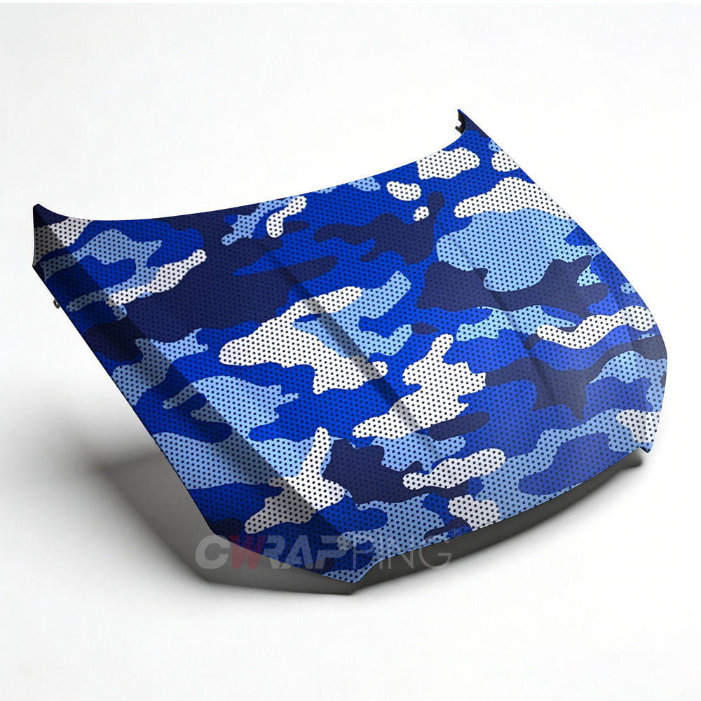 Cross-Border Blue and White Polka Dot Camouflage Car Body Color Change Film Electric Motorcycle Mountain Bike Color Change Decal Waterproof Sticker