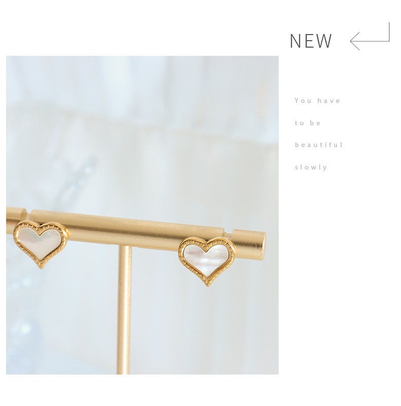 Elegant Geometric Titanium Steel Plating Shell Ear Studs 1 Pair