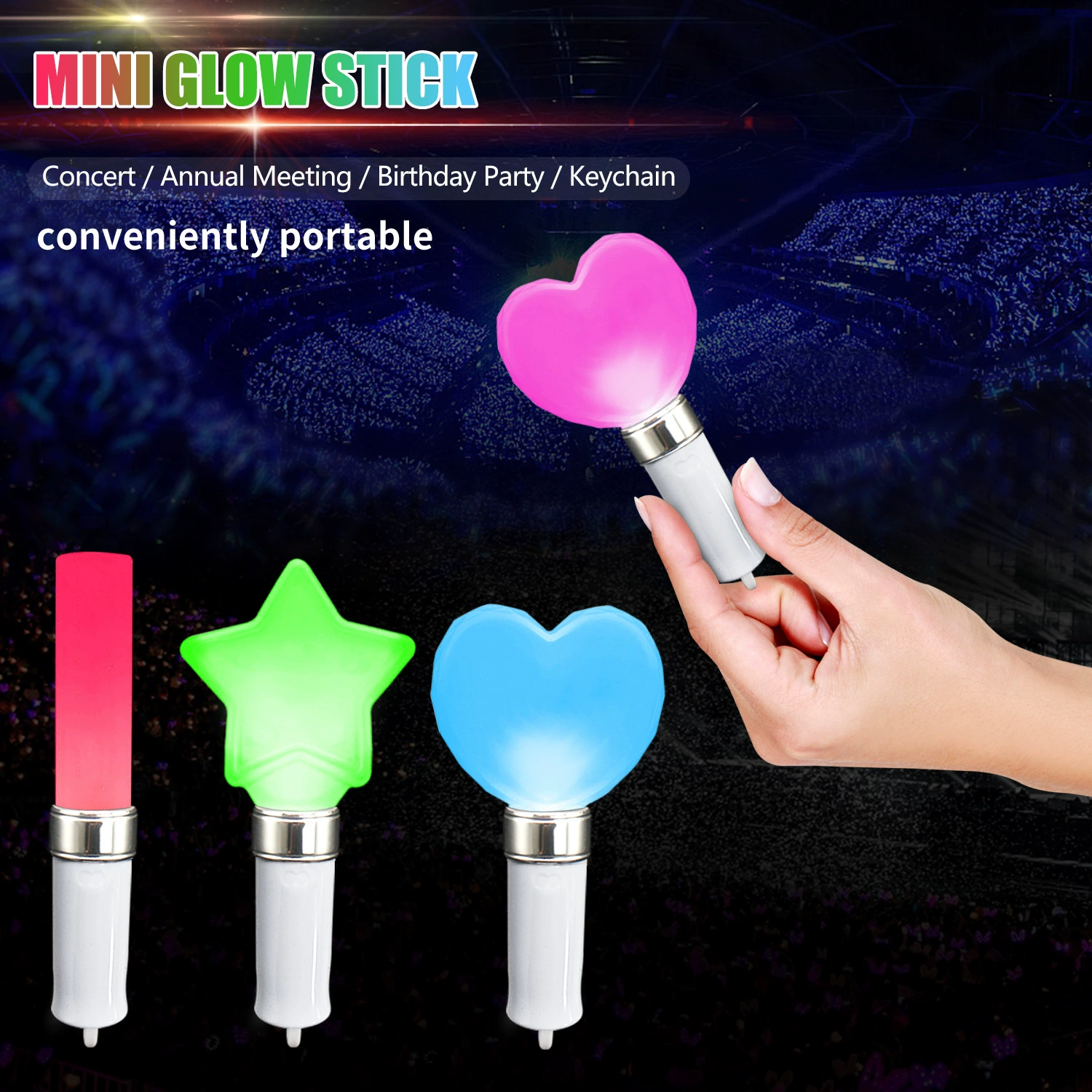 Новый мини-светящийся брелок, флуоресцентный кулон, реквизит для концертов, анимационный периферийный светящийся кулон