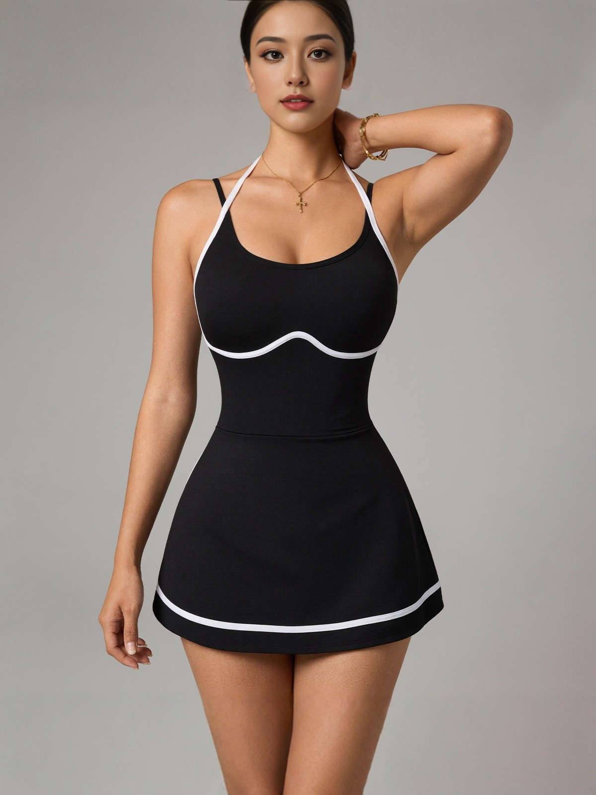 Vacaciones deportivas de verano de dos piezas vestido de correa de hombro para mujeres rápido seco transpirable yoga correr fitness falda corta al aire libre pantalón de abrigo
