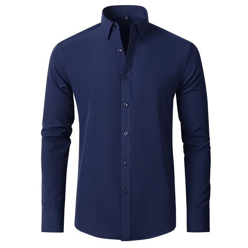 Camisa elástica transfronteriza de cuatro lados camisa de hombre sin planchar antiarrugas Amazon Comercio exterior simple negocio camisa delgada hombres
