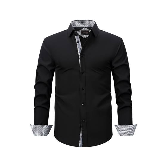 Paul Lomon Shirt All-Sided Long-Sleeved Lapel Men's Shirt Men's Cross-Border European-Size Casual All-Match Shirt Men's