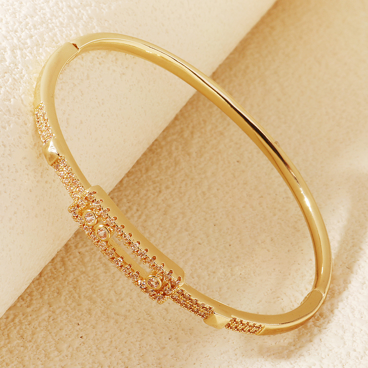 20g Weight 0.03µm-0.05µm Gold Plating Thickness Electroplating Gold Plating Process 18K Real Gold Plated Plating Material Rhinestones, Zircon Inlay Material Bangle Classification 1 Piece Quantity Holiday, Travel, Daily Occasion Copper Material Love, Round, Square Pattern Women's Gender French Style, Modern Style, Classic Style Style Inlay Craft French Style Modern Style Classic Style Love Round Square Rhinestones Zircon Alloy Copper Wholesale Bangle 3
