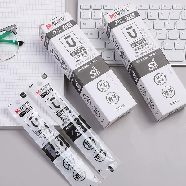 Morning Light Premium Quick-Dry Retractable Gel Pen Refill 0.5mm Press St Pen Tip Ink Refill 2011/2007/260