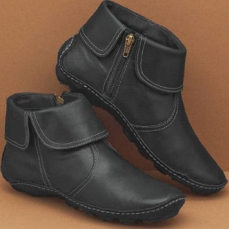 Bottes courtes à bout rond et talon moyen ShoeVault automne-hiver 2020 pour femmes, modèle Martin, pointure 43, marque indépendante_voghion.com