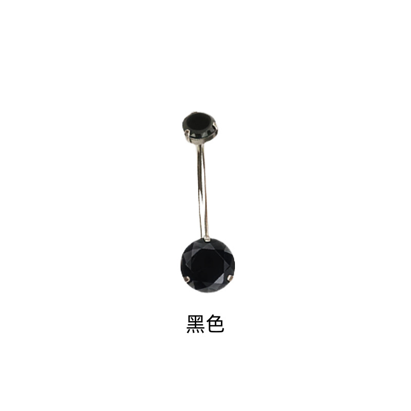 G23 Titanium Three-Prong Double-Head Zircon Internal Thread Navel Ring - Super Shiny Round CZ Belly Button Jewelry detail image 17