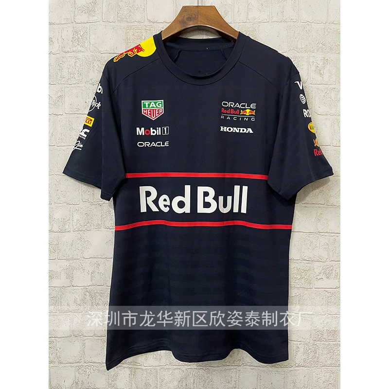 [F1红牛对赛车服2025夏季红牛队圆领黑色T恤 black Set Up T-Shirt]