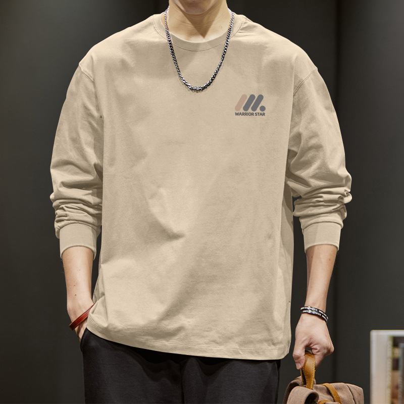 Long-Sleeved T-Shirt for Men 2025 Autumn Pure Cotton Inner Wear Round Neck Base Layer Large Size Casual T-Shirt Shipped Within 48 Hours