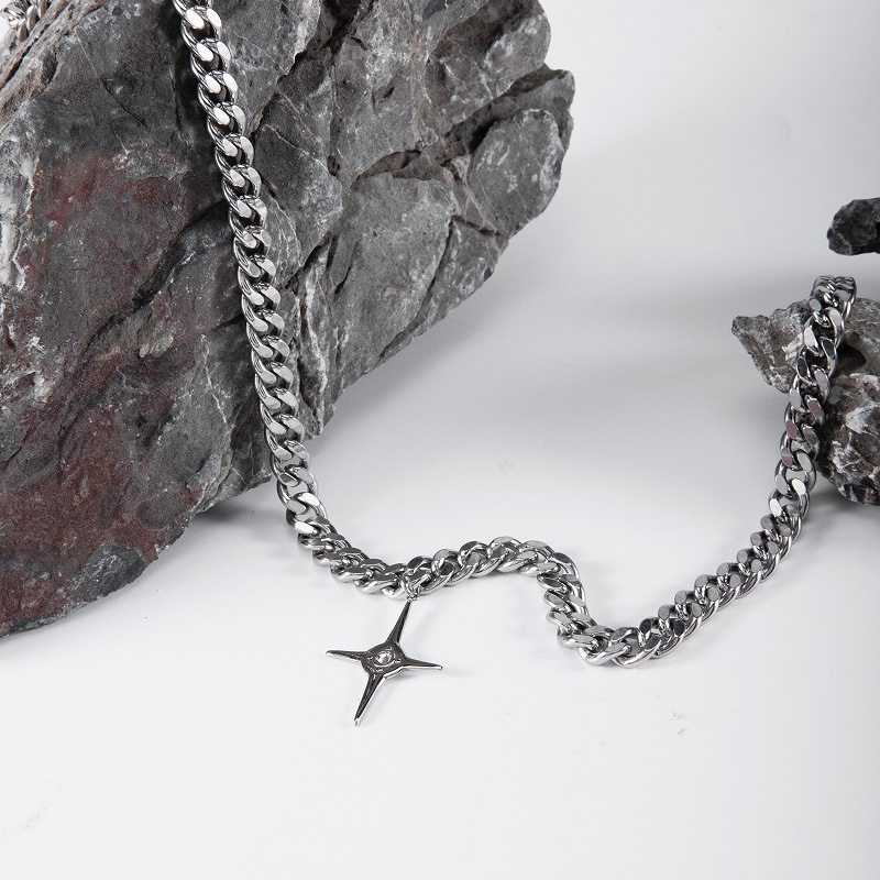 Collier cubain pour homme, style hip-hop, streetwear, personnalité, mode, avec pendentif croix en diamant, accessoires pour femme_voghion.com