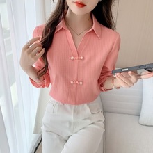 春秋季2025年新款女装雪纺衬衫女洋气减龄宽松显瘦百搭套头上衣服
