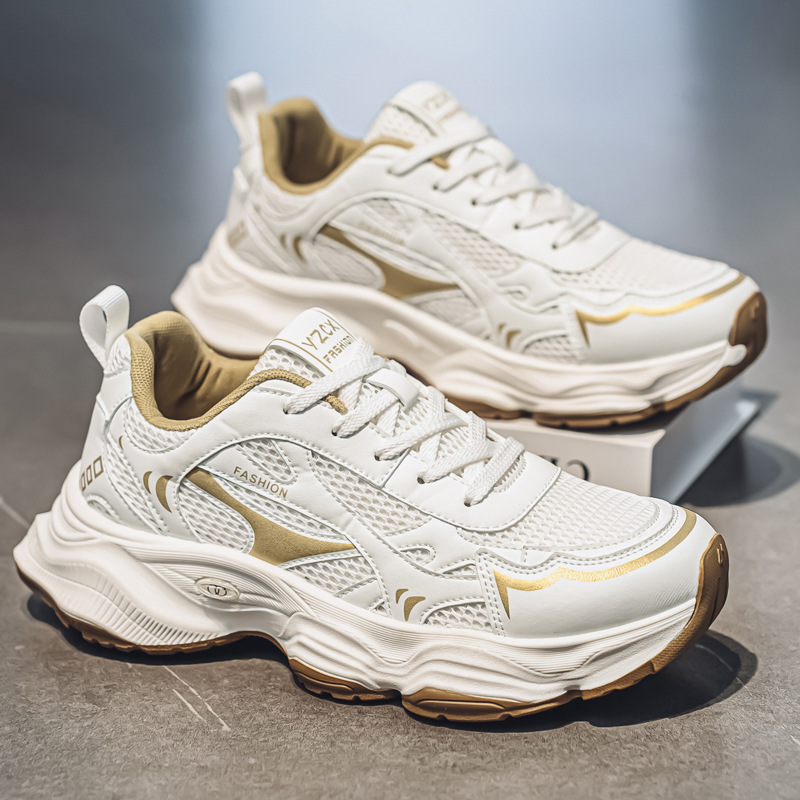 Men's Shoes 2025 Summer New Versatile Stylish Thick-Soled Height-Increasing Fashion Trendy Korean Dad Shoes Breathable Mesh Shoes