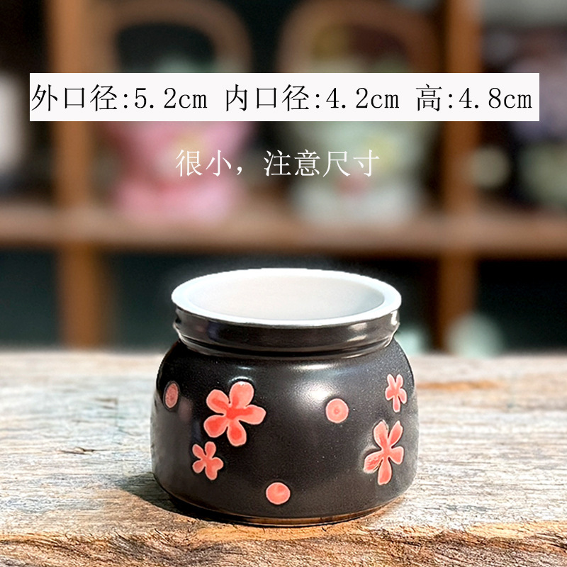 新款韩式手绘多肉拇指盆创意陶瓷家用室内粗陶简约多肉个性清新|undefined