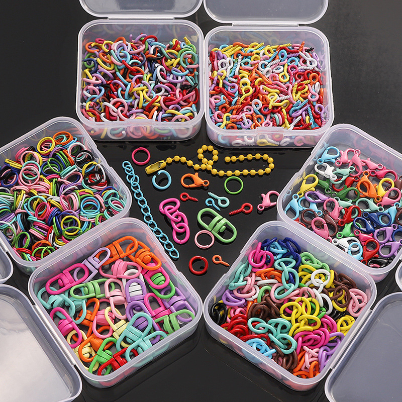 Color sheep eye sheep horn nail opening ring DIY jewelry accessories closed ring chain lobster buckle ball bead chain material bag Color sheep eye sheep horn nail opening ring DIY jewelry accessories closed ring chain lobster buckle ball bead chain material bag