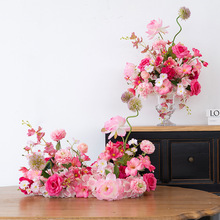 欧式桌面装饰仿真花桌花花艺套装 橱窗柜台桌面摆件摄影道具假花