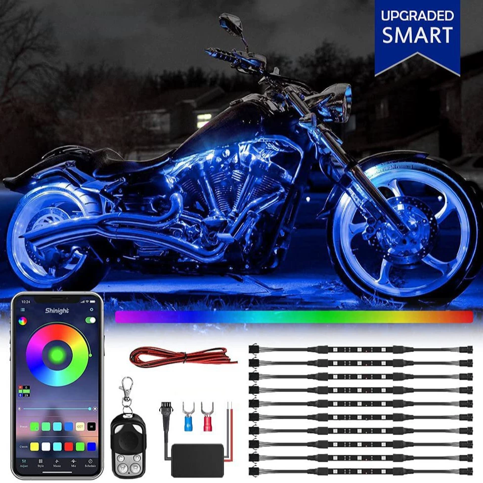 Оптовая применимые модифицированные шасси мотоцикла RGB один перетащить десять Атмосфера свет бар волшебный цвет газовая лампа 30LED