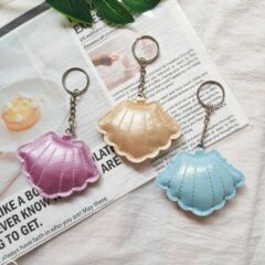 珠光贝壳海洋元素皮革汽车钥匙扣箱包挂件服饰挂绳挂件配饰吊坠