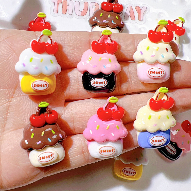 Resin Accessories DIY Accessories Food Toy Straw Cover Materials Cream Glue Children's Hair Accessories Patches Pendants Cherry Cake Resin Accessories DIY Accessories Food Toy Straw Cover Materials Cream Glue Children's Hair Accessories Patches Pendants Cherry Cake