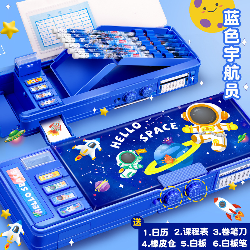 Caja de papelería para niños multifuncional de alta tecnología Transformers contraseña caja de lápiz para estudiantes de primaria para niños 20 tang