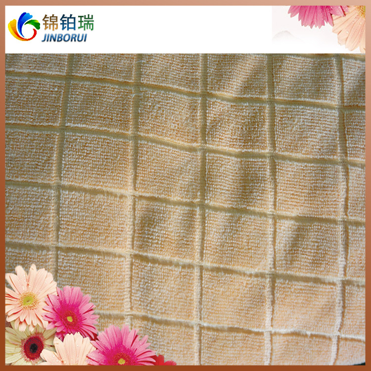 厂家供应 多种花型 涤锦毛巾布 超细纤维毛巾布 经编毛巾布